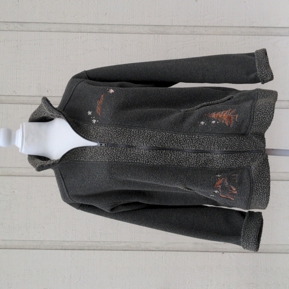 L.L. Bean Outdoor Zip Up Embroidered Winter Fleece Size Large - Picture 1 of 11